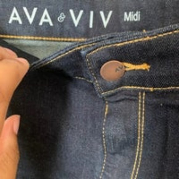 Ava & Viv Midi Jean Shorts - Picture 6 of 6